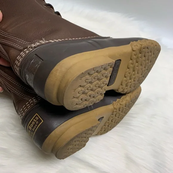 LL Bean Shearling Fur Lined Duck Boots Brown - Picture 6 of 8